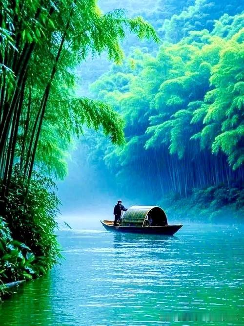 《水竹山人》
——明·李之世
水竹山人水竹居，
一壶浊酒一囊书。
春江春涨绿如发