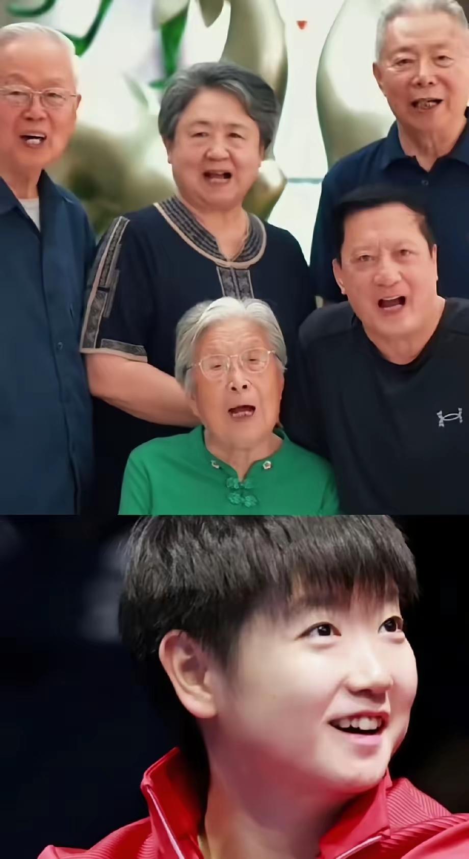 老年合唱团，齐声高唱：
我们深爱着莎莎，她将祖国荣誉融进了血液里，为国而战，不负