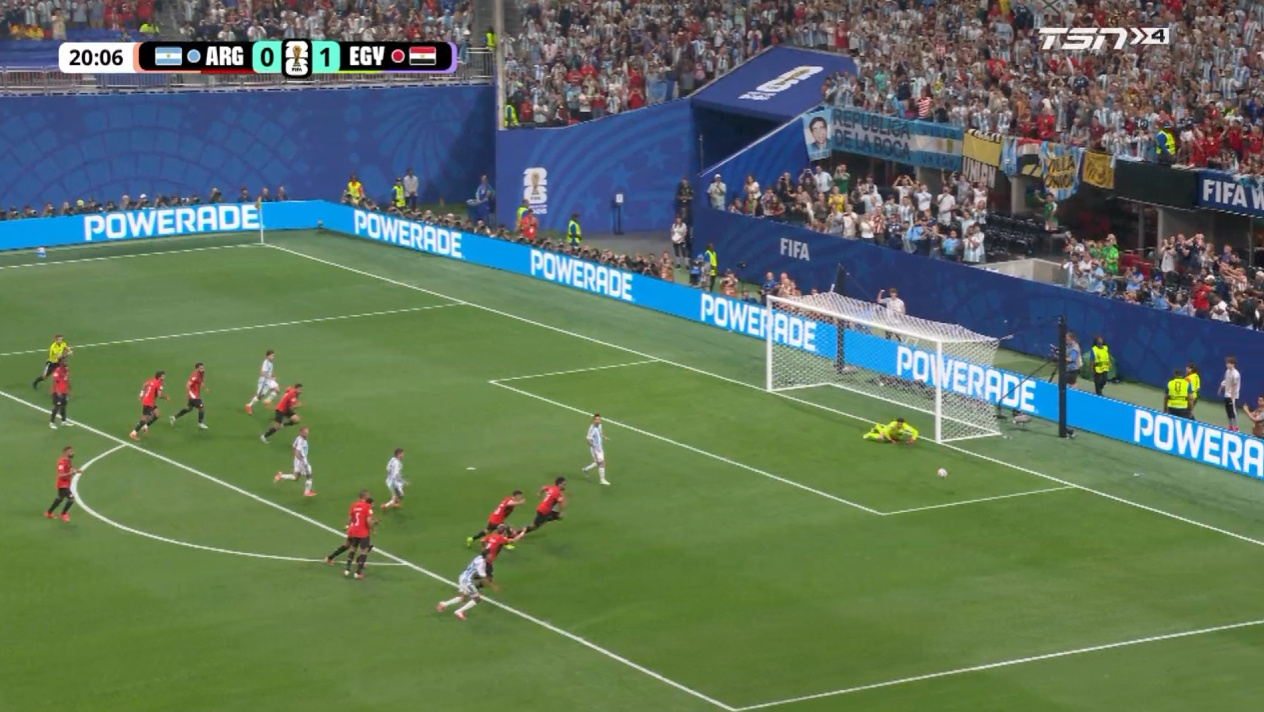 2026国际足联世界杯 16强阿根廷对阵埃及BO1，14分钟，埃及率先进球了，1