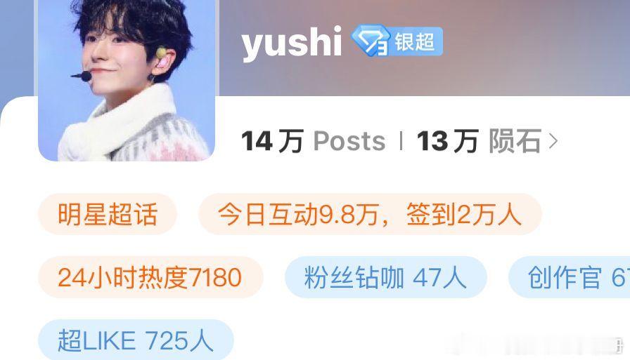 【一克拉】yushi超话9.8w互动2w签到全是氵军？ ​​​