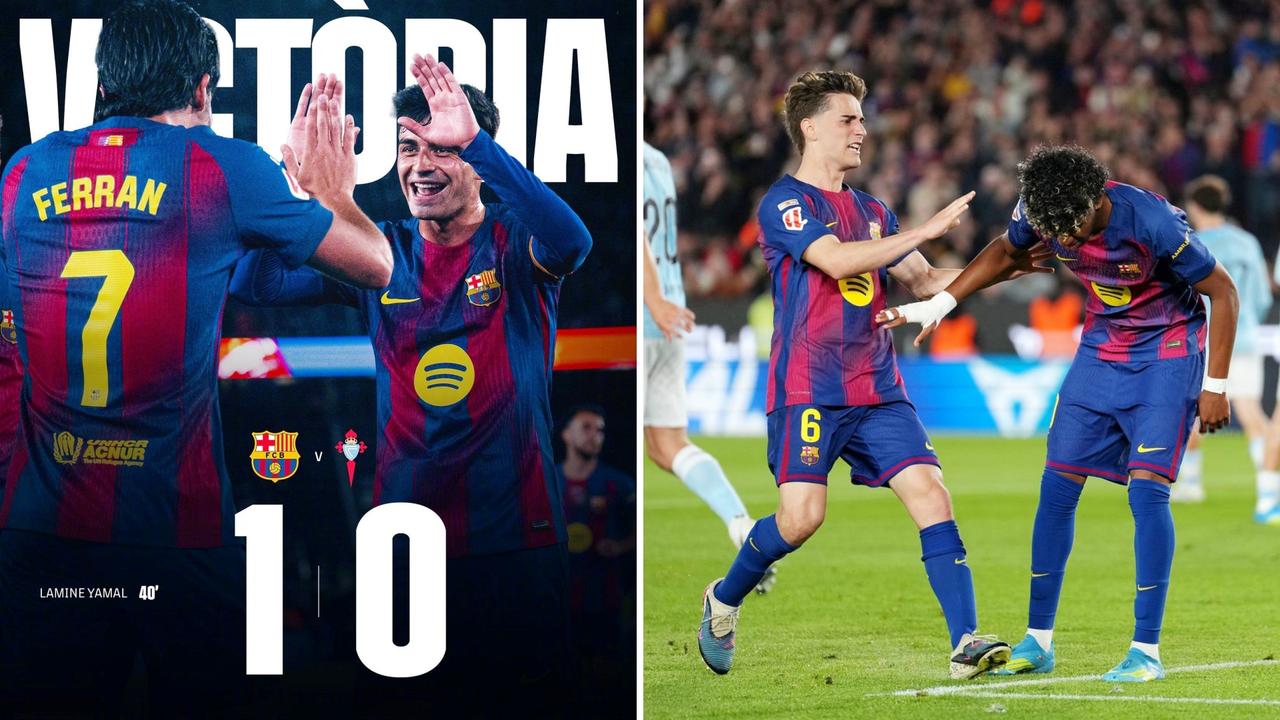 西甲：巴塞罗那主场1-0小胜塞尔塔，联赛8连胜9分领跑。
亚马尔造点+点射+伤退