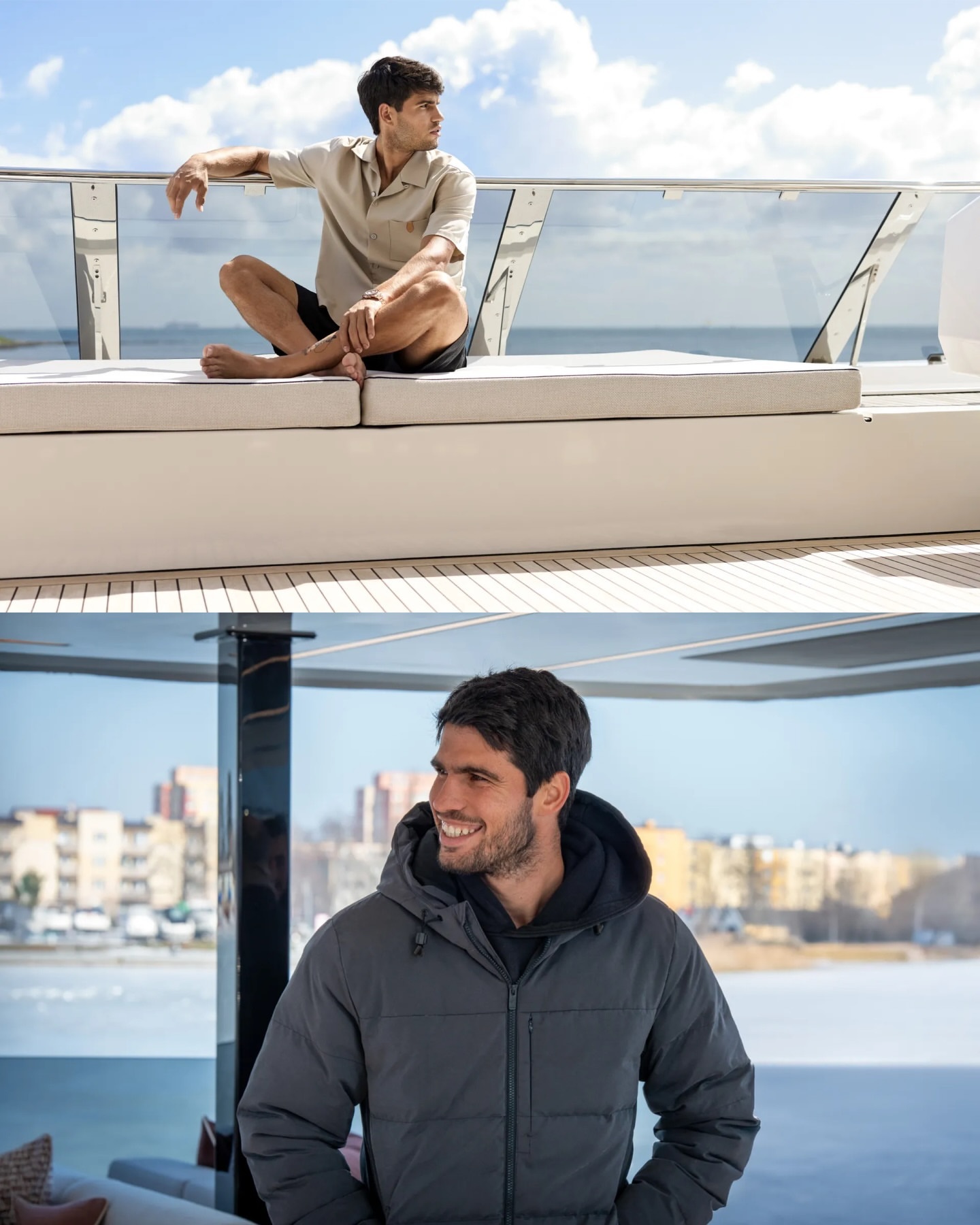 迈阿密1000赛 阿尔卡拉斯整了个游船，亲自为其代言，拍了一组极具贵气的宣传照，