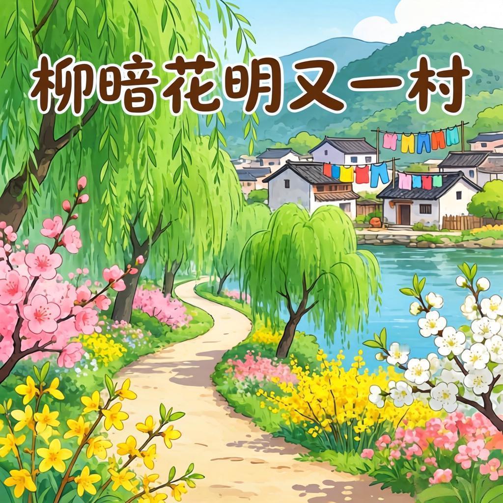 原句出自陆游《游山西村》，和上联天然对仗工整，意境上完美承接“困境中忽见转机”的