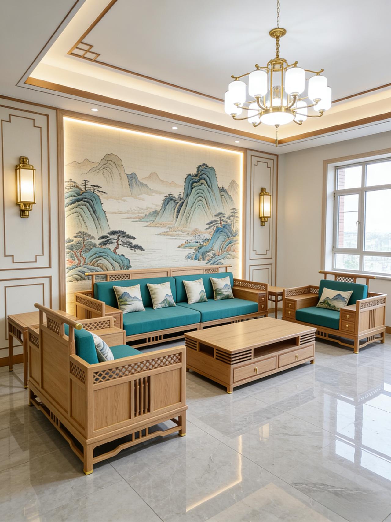 新中式家具 新中式沙发 全屋定制家具 客厅搭配 国风古韵