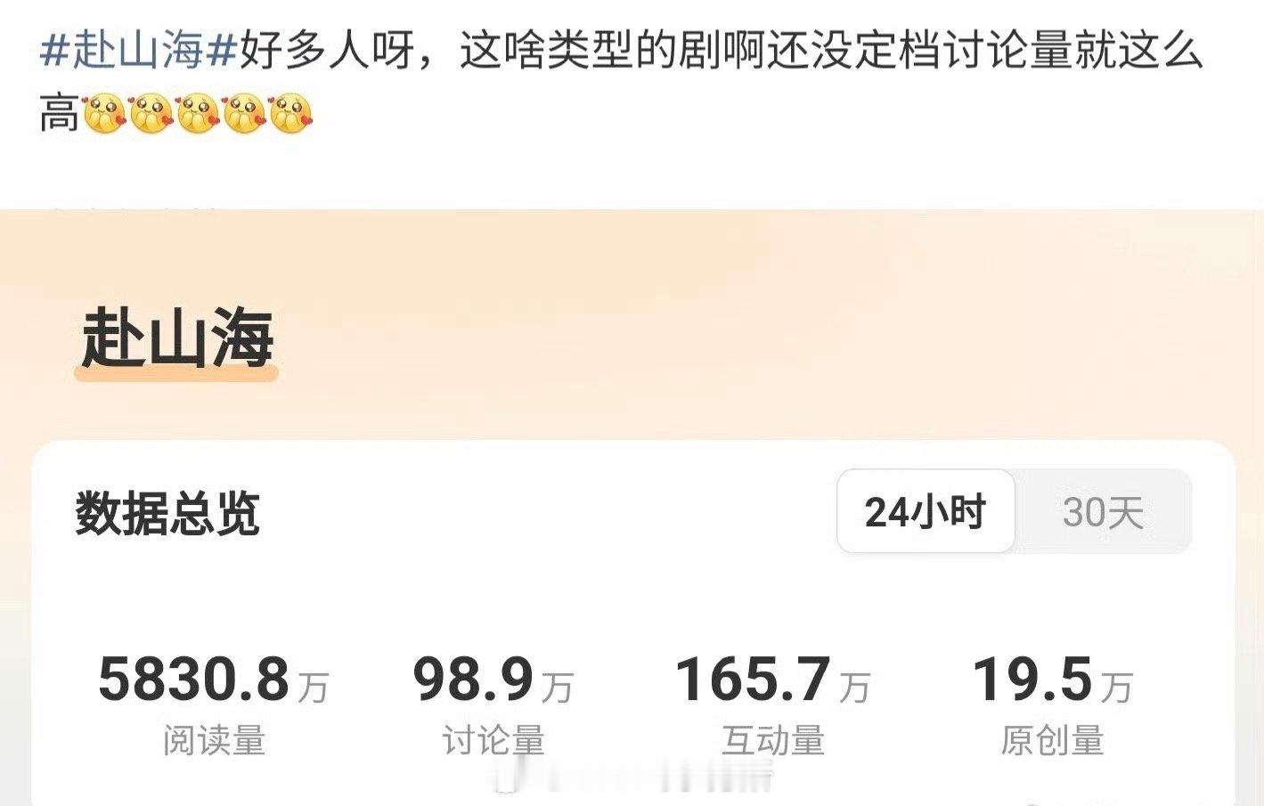 赴山海这讨论量，很难想像这是一部没有定档的剧 ​​​