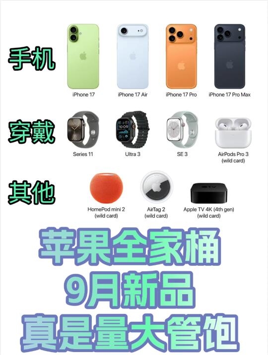 不是吧？9月份苹果要发布这么多新品？