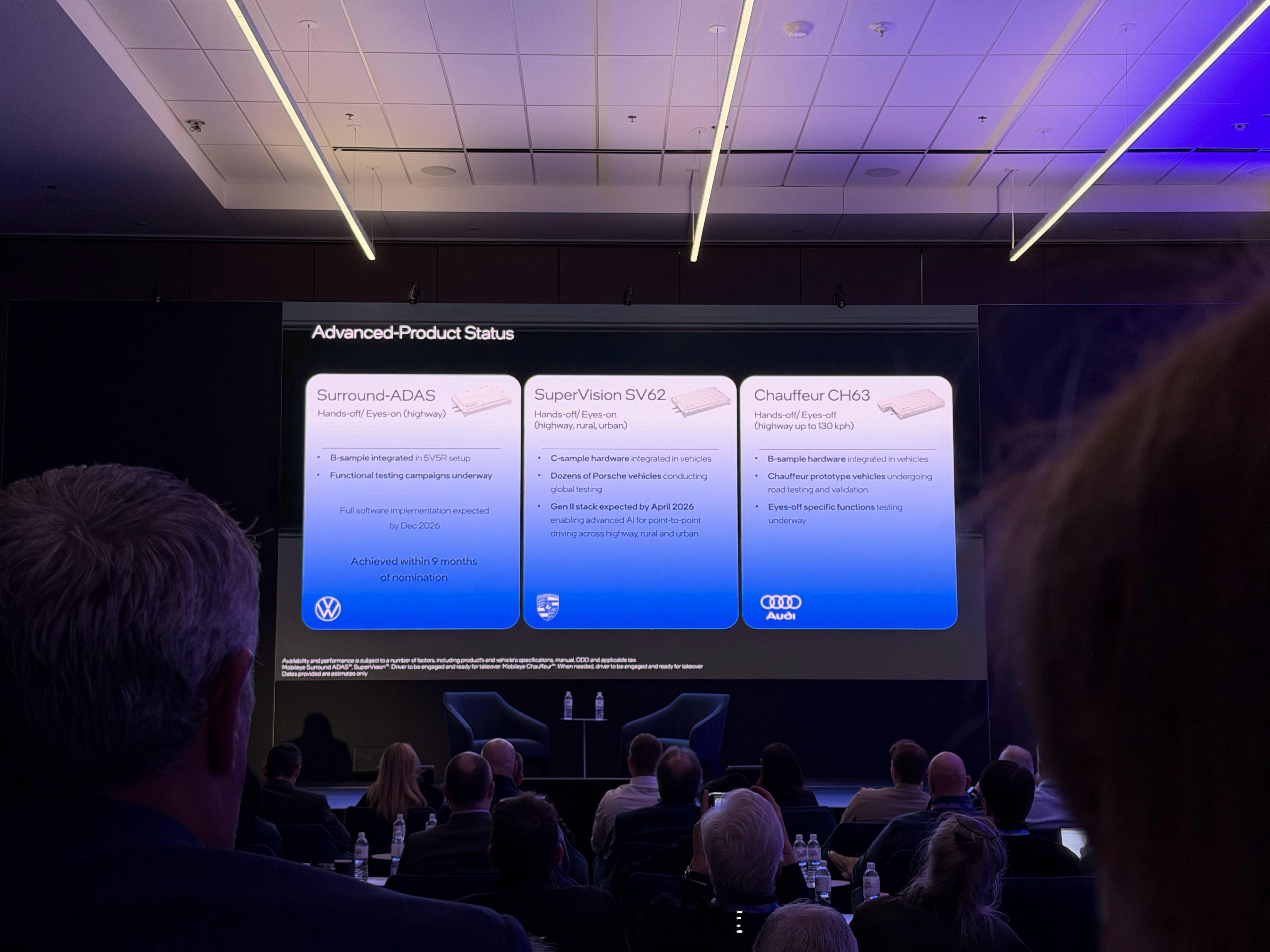 Mobileye 在大众集团的三个重要品牌上，将会有更进一步的落地尝试：- 大众