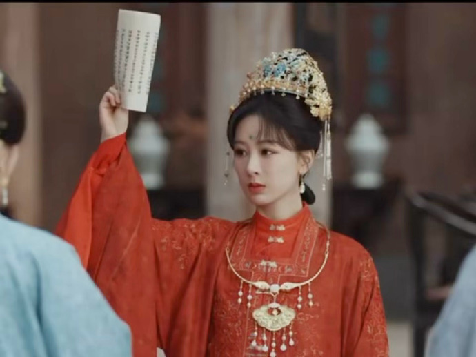 杨紫家业大婚红衣造型杨紫李祯守家业悟墨道杨紫李祯守家业悟墨道，杨紫家业大婚红衣造