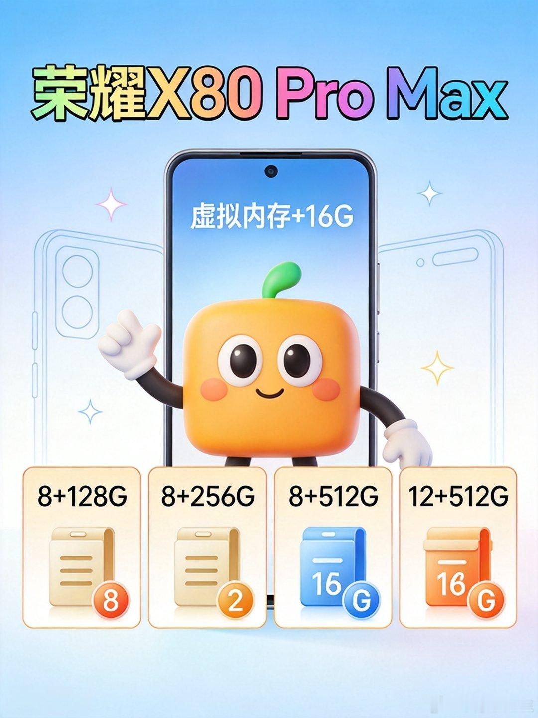 荣耀X80 Pro Max这波存储配置确实玩出了新意✨ 四个版本覆盖不同需求：8