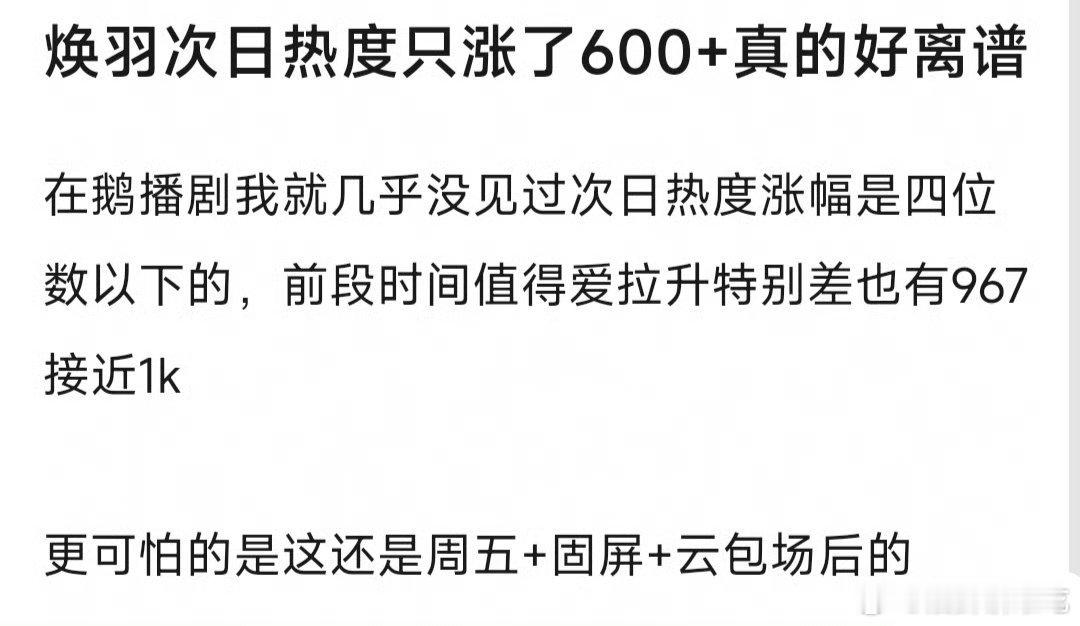 焕羽：在看的都说好，不说好的已经不看了[doge] ​​​