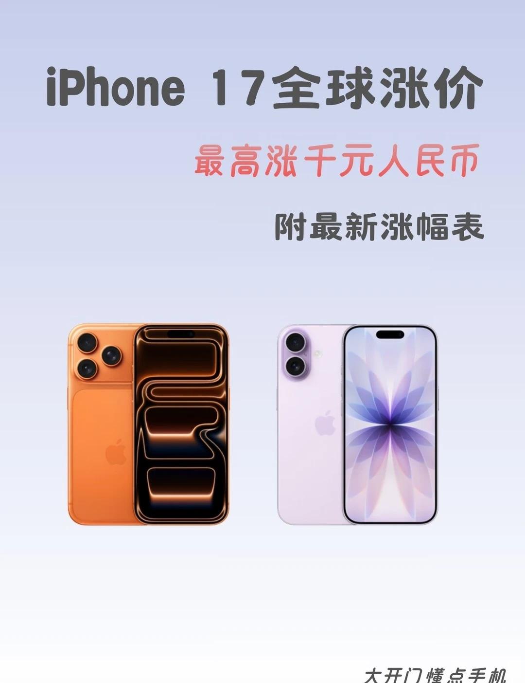 苹果悄咪咪涨价咯💸
说是存储芯片成本涨了，iPhone 17系列全系调价，最高