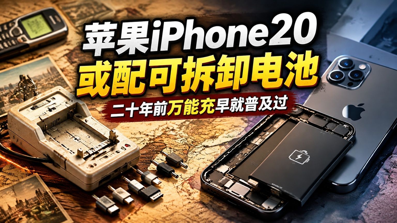 苹果iPhone20或配可拆卸电池，二十年前万能充早就普及过