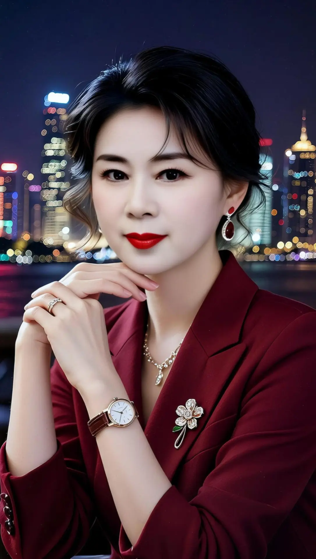 AI都市夜景人像 随变ai随便玩