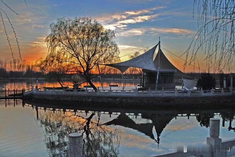 #我拍到的落日瞬间#
这是开春时拍的，本来一直想拍张夏天的，结果去拍的时候发现茂