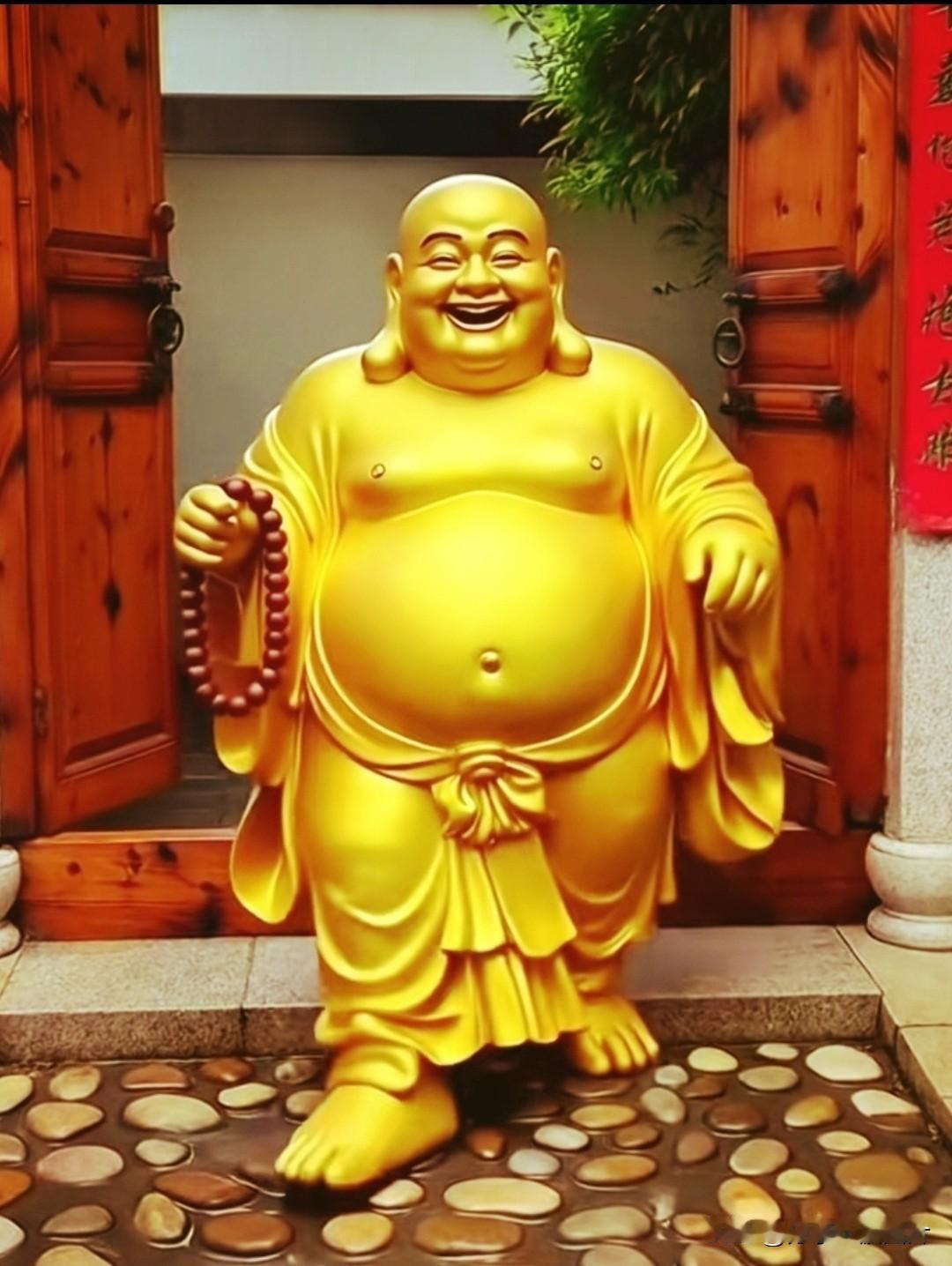 弥勒哈哈笑，好运要来到。