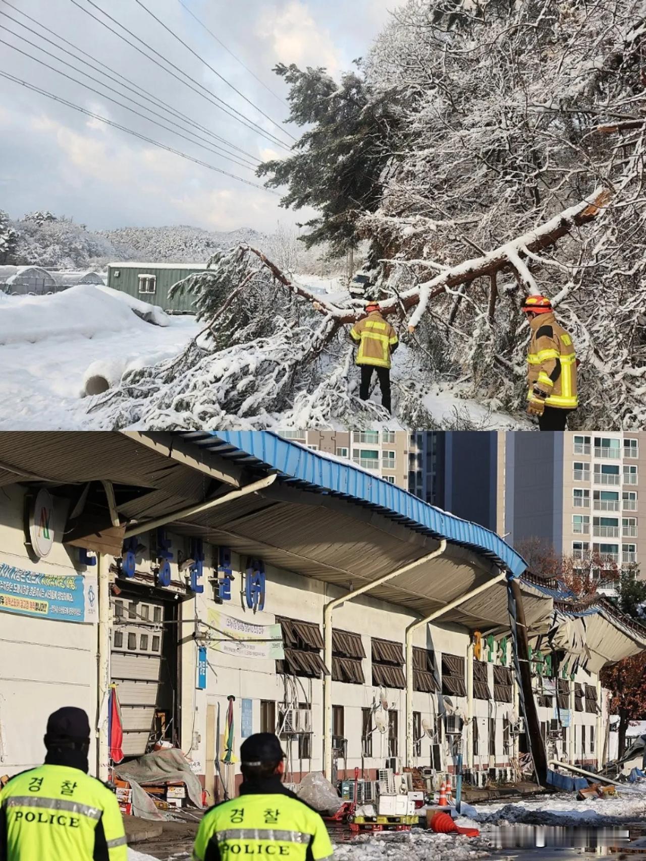 在韩国，117年来的最大大雪造成房屋倒塌，至少4人因此丧生
首尔时间11月28日