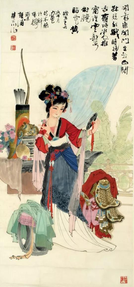 连环画大师华三川仕女画欣赏5水墨仕女图