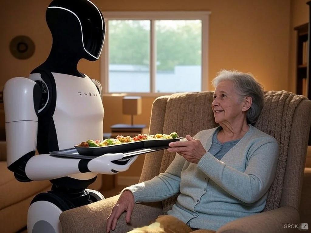 特斯拉擎天柱将彻底改变老年人护理方式要是打麻将就需要三个机器人。还是二人对战比较