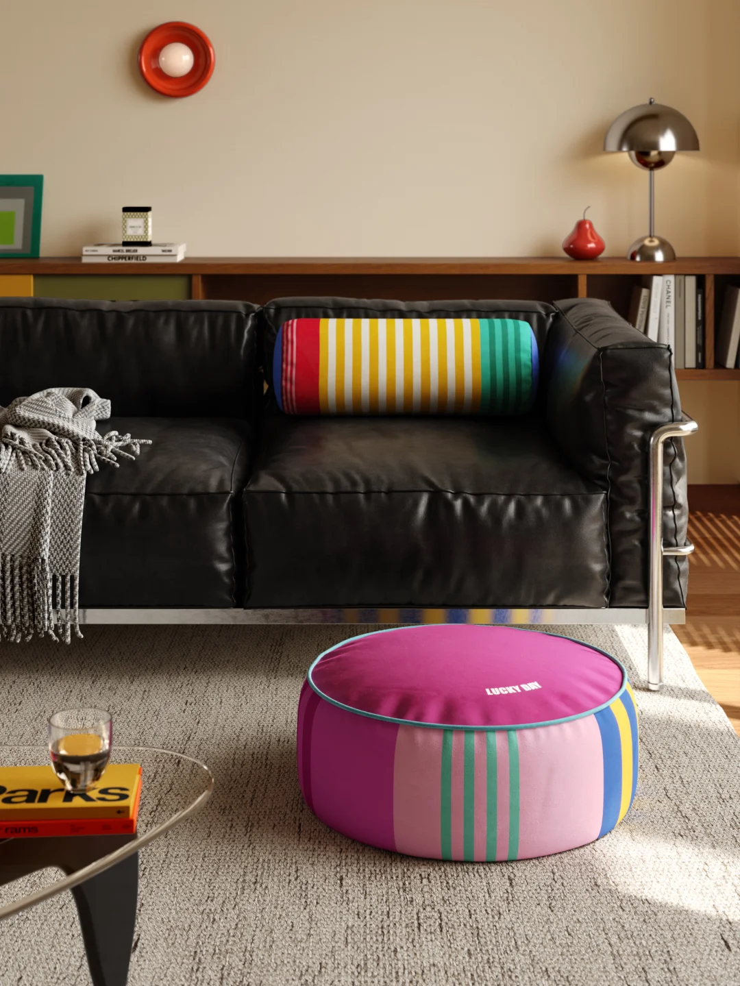 MCM中古小众彩色坐墩！🔴🟣🔵鲜活感客厅～