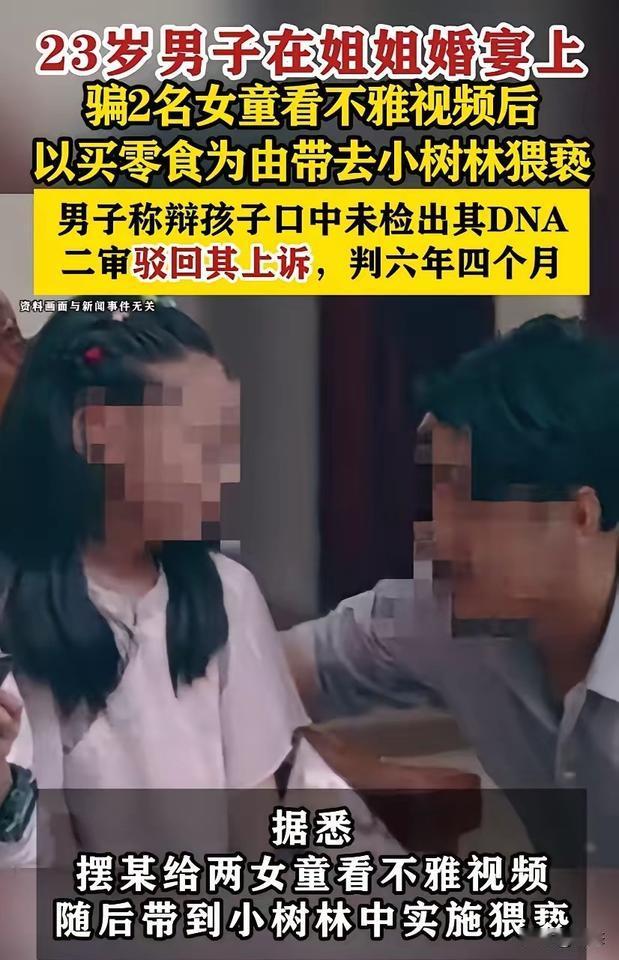 23岁男子在姐姐的婚宴上面，骗2名女孩看不雅视频，一个才6岁，一个7岁。男子以买