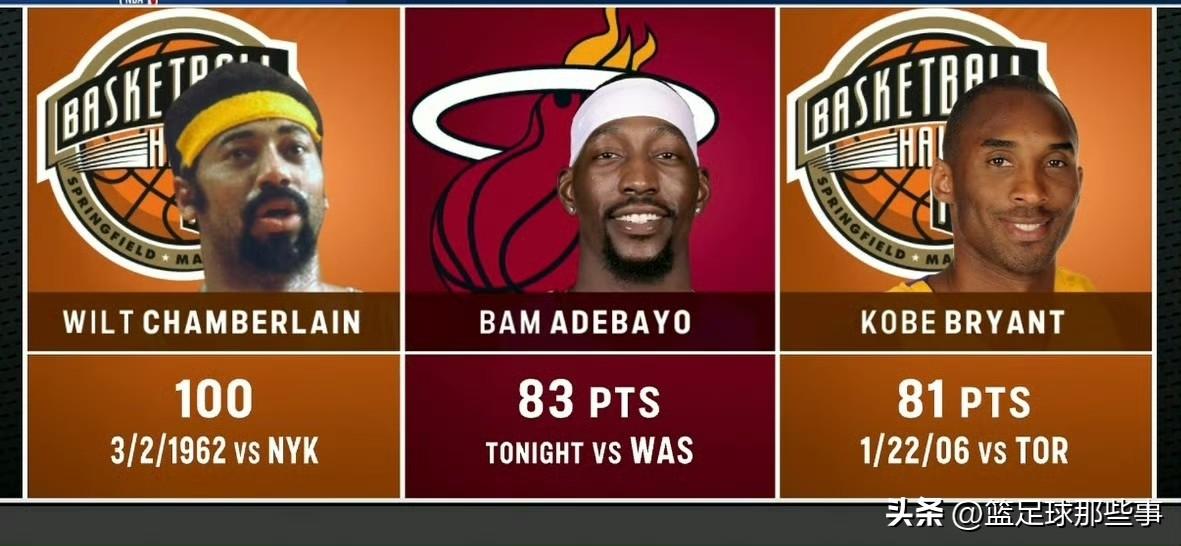 在张伯伦与科比之间加个阿德巴约，确实有点突兀，毕竟后者的成就无法与前两位相提并论