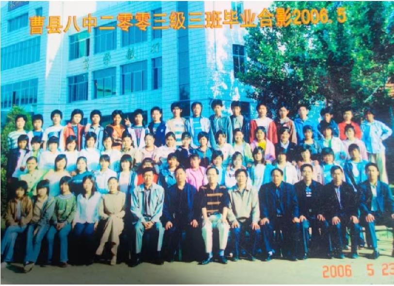 曹县八中2003级三班毕业照
2006年5月拍照
2006年8月曹县八中停办，2