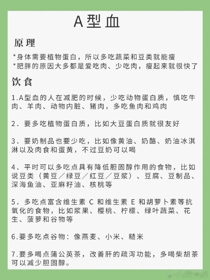 快看看你是什么血型，对应减肥啦！！ 