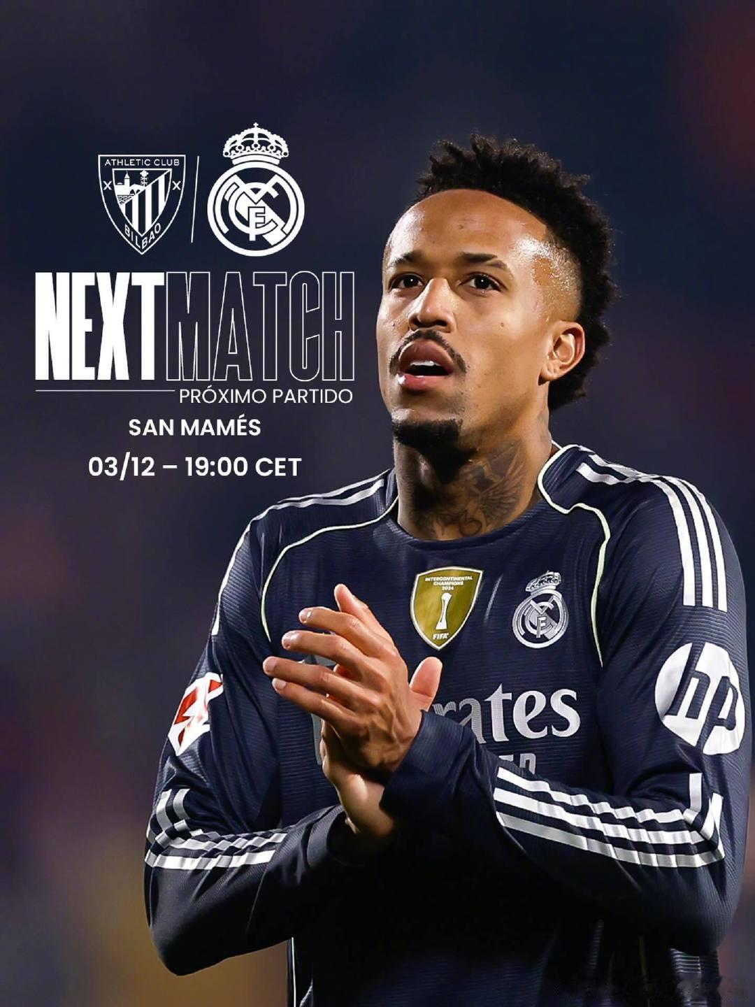 西甲第19轮比赛预告⚽️毕尔巴鄂竞技🆚皇家马德里⏰北京时间12月4日02:00