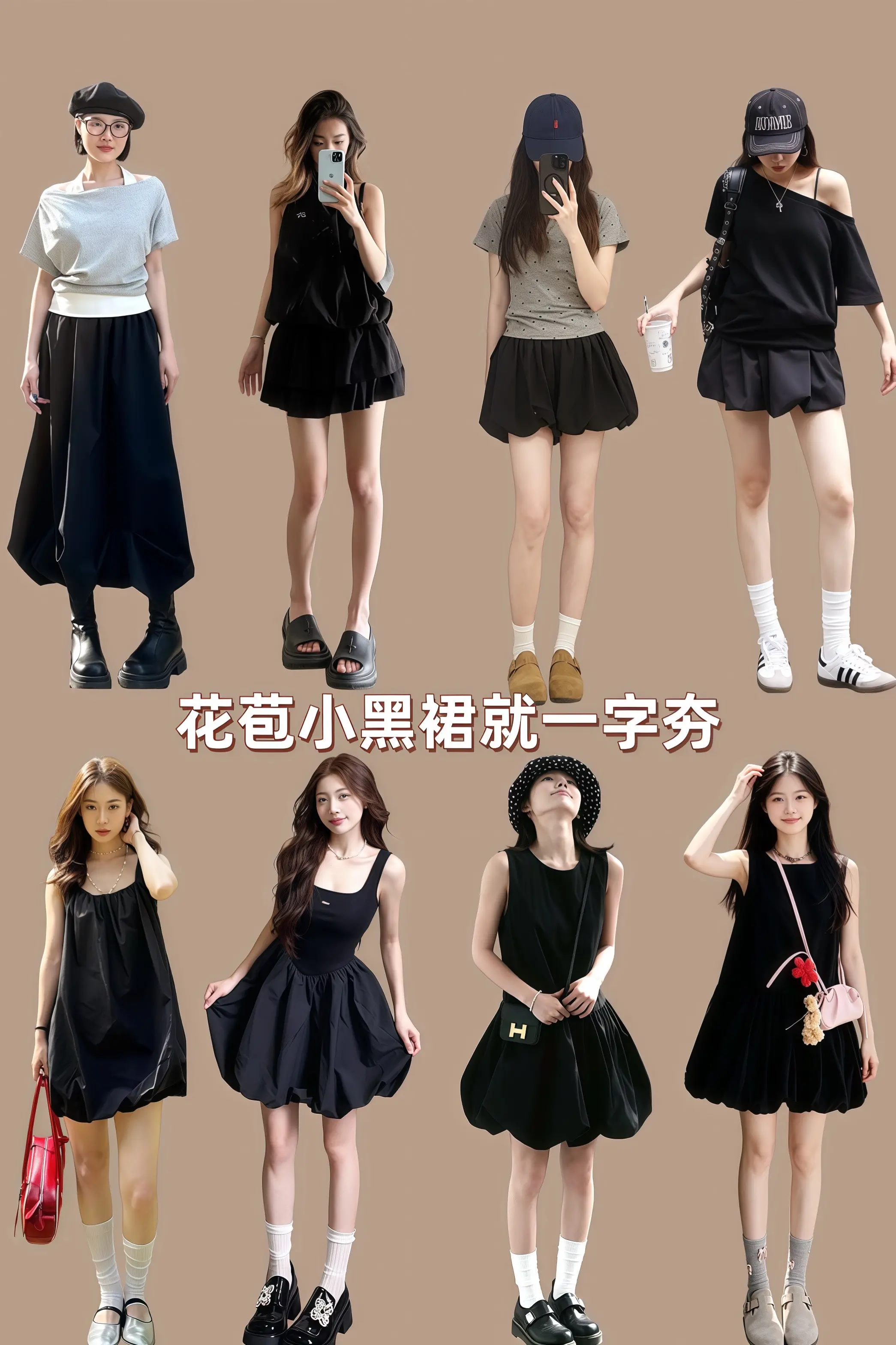 花苞小黑裙就一字夯 浅交一下我的夏季穿搭作业 女生不费力的夏季穿搭 适...