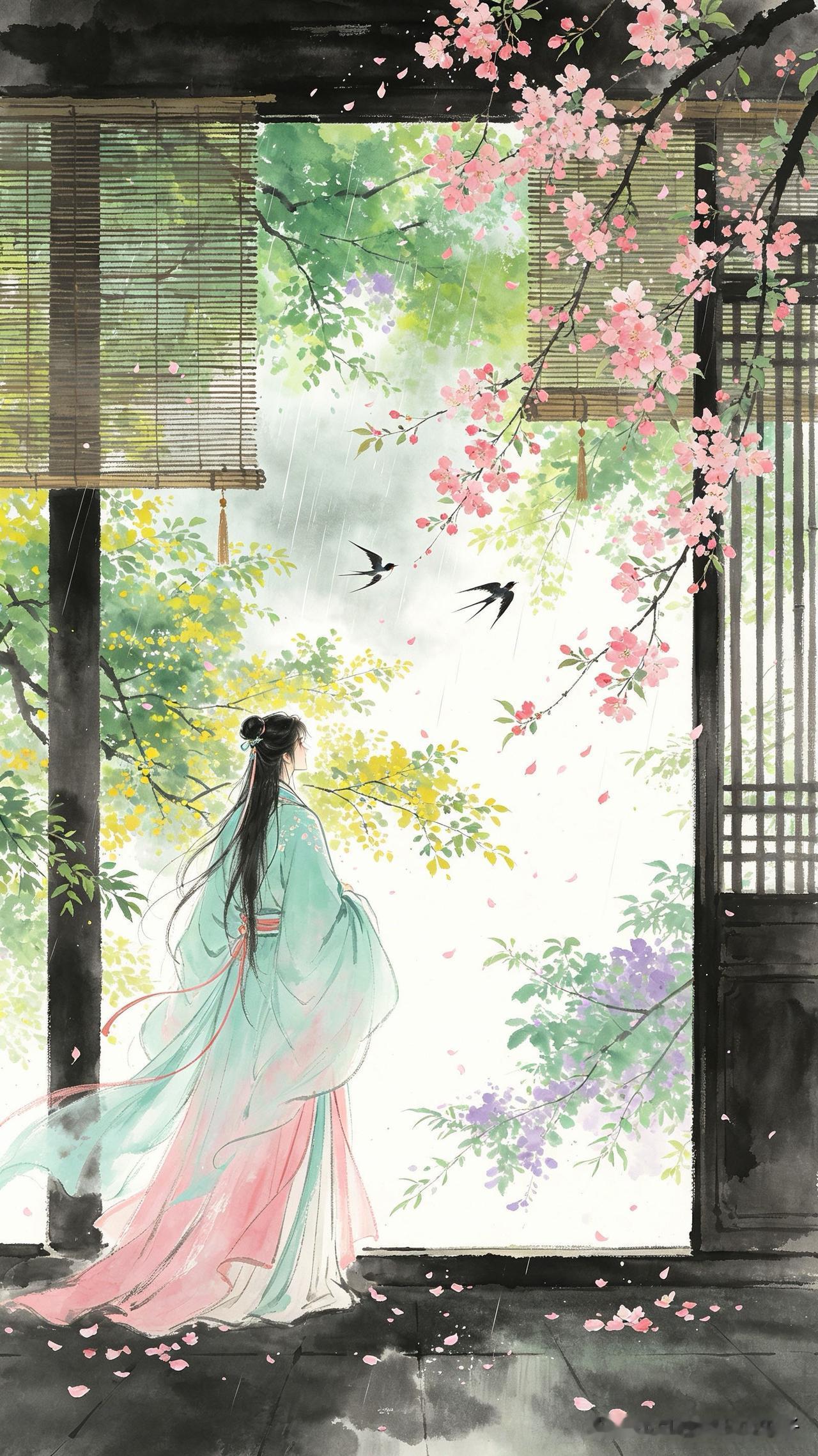 海棠飘尽绿阴成，
燕子归时雨又晴。
春去不知何处去，
      
…………请师