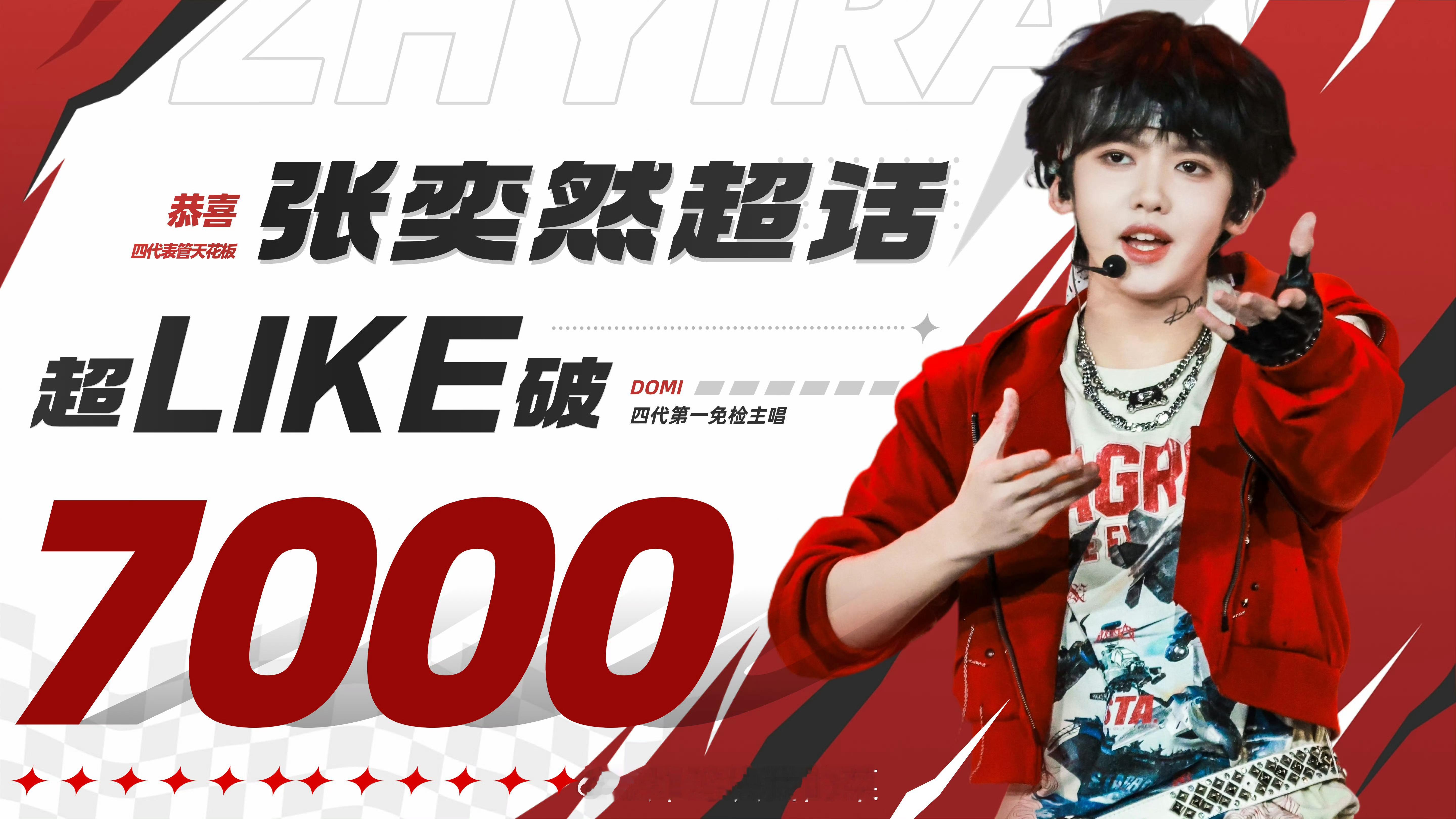 张奕然超like破7k了