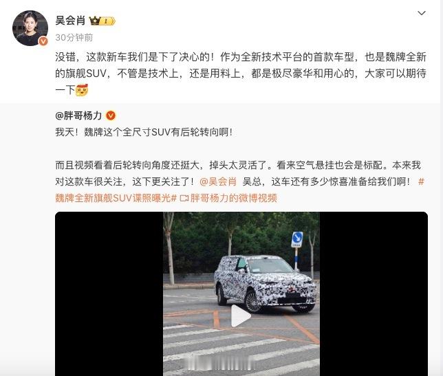 魏牌的“9系”旗舰什么时候来？这下踏实了！魏牌全新旗舰SUV谍照曝光 将配备后轮