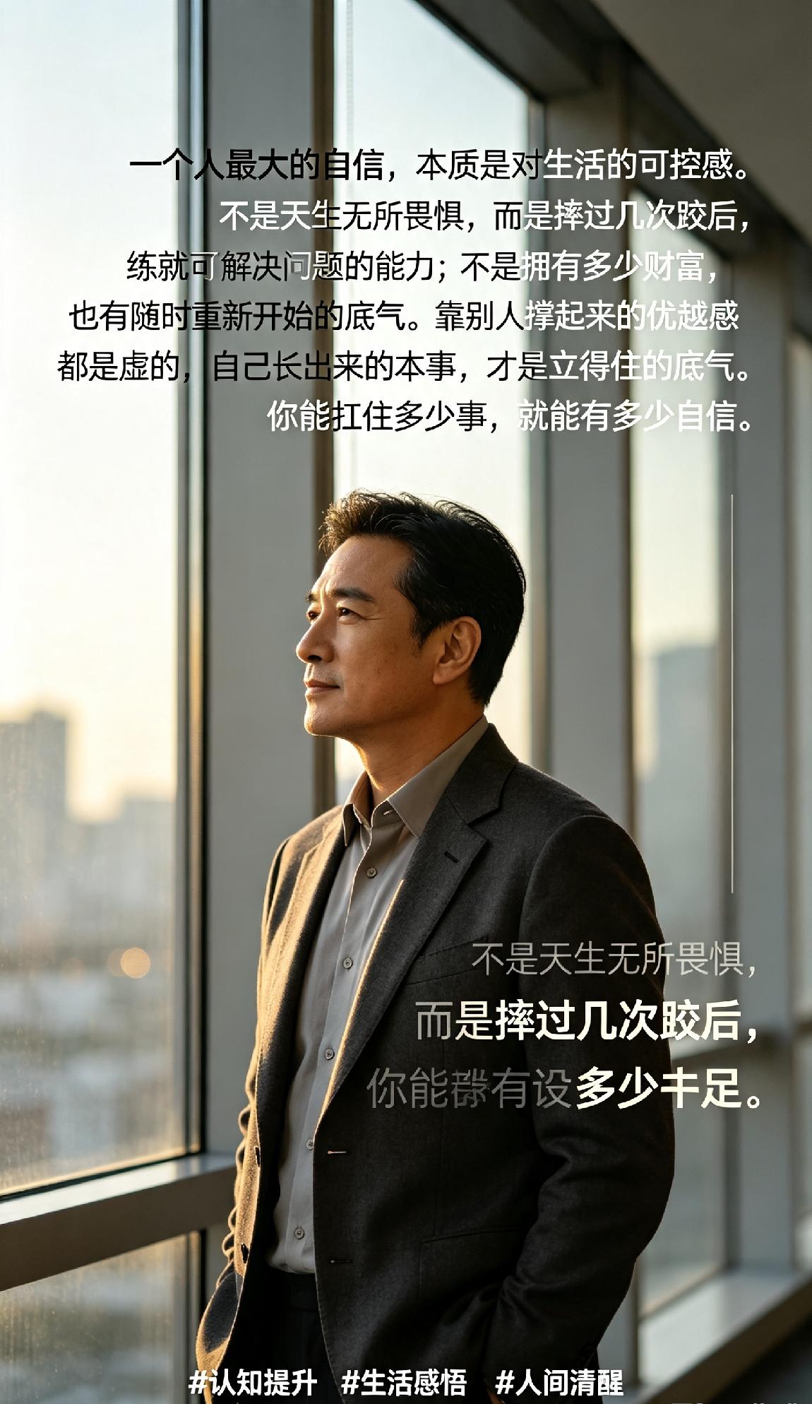 一个人最大的自信来源于什么?
一个人最大的自信，本质是对生活的可控感。
不是天生