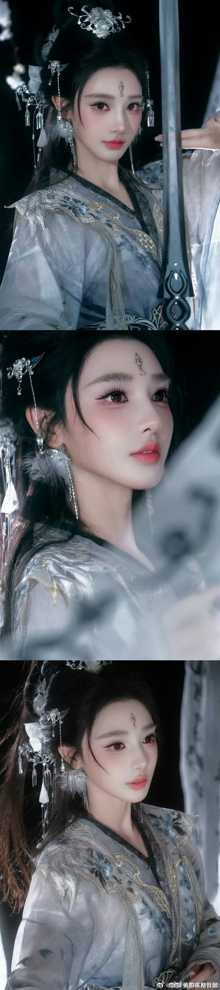 彭小苒这次是冷感美人眉眼间那股冷劲儿，又仙又有距离感，这“冷感美人”路子走得太对