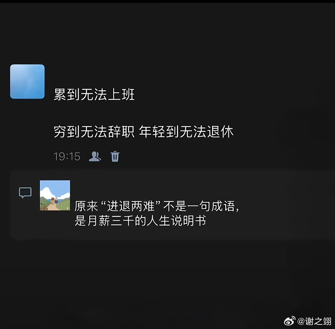 原来进退两难不是一句成语，是月薪三千的人生说明书。 