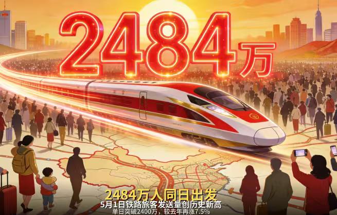 破纪录！5月1日全国铁路发送旅客2484.4万人次，这个“五一”出行有多火？
单