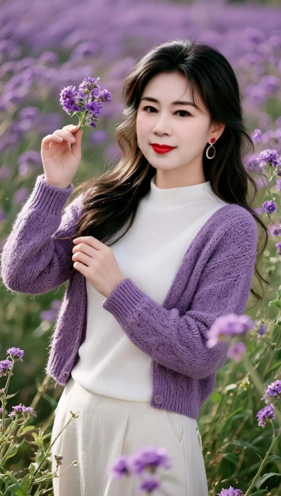 AI紫花田园照 随变ai随便玩