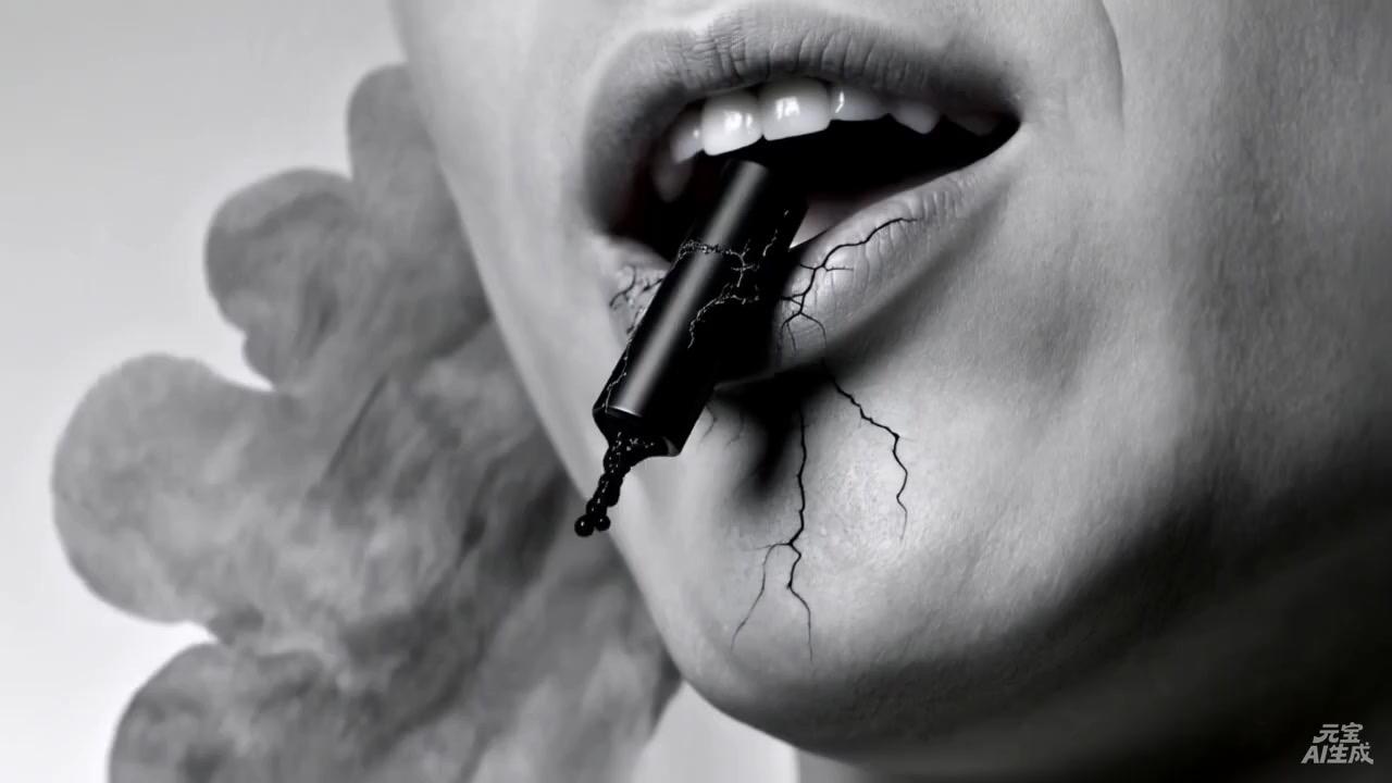 极致诱惑，唇齿留香！ 暗黑红唇随拍， 红唇氛围感写真。