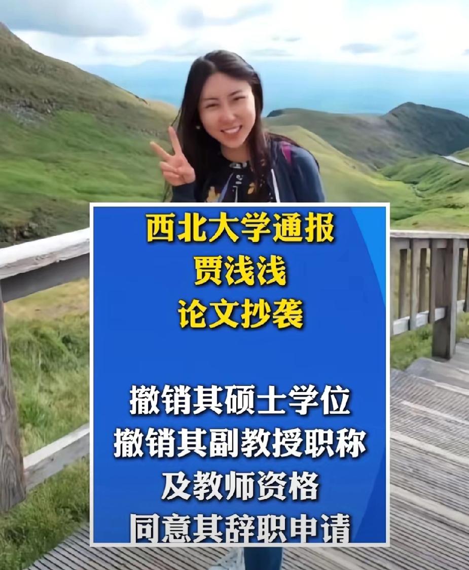贾浅浅被撤销硕士学位和教师资格，只能说明靠关系户不能长长久久，没有真才实学，还真
