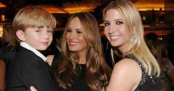 伊万卡和梅拉尼娅相差11岁，这对继母女同框合影有种疏离感。总感觉继母继女关系一般