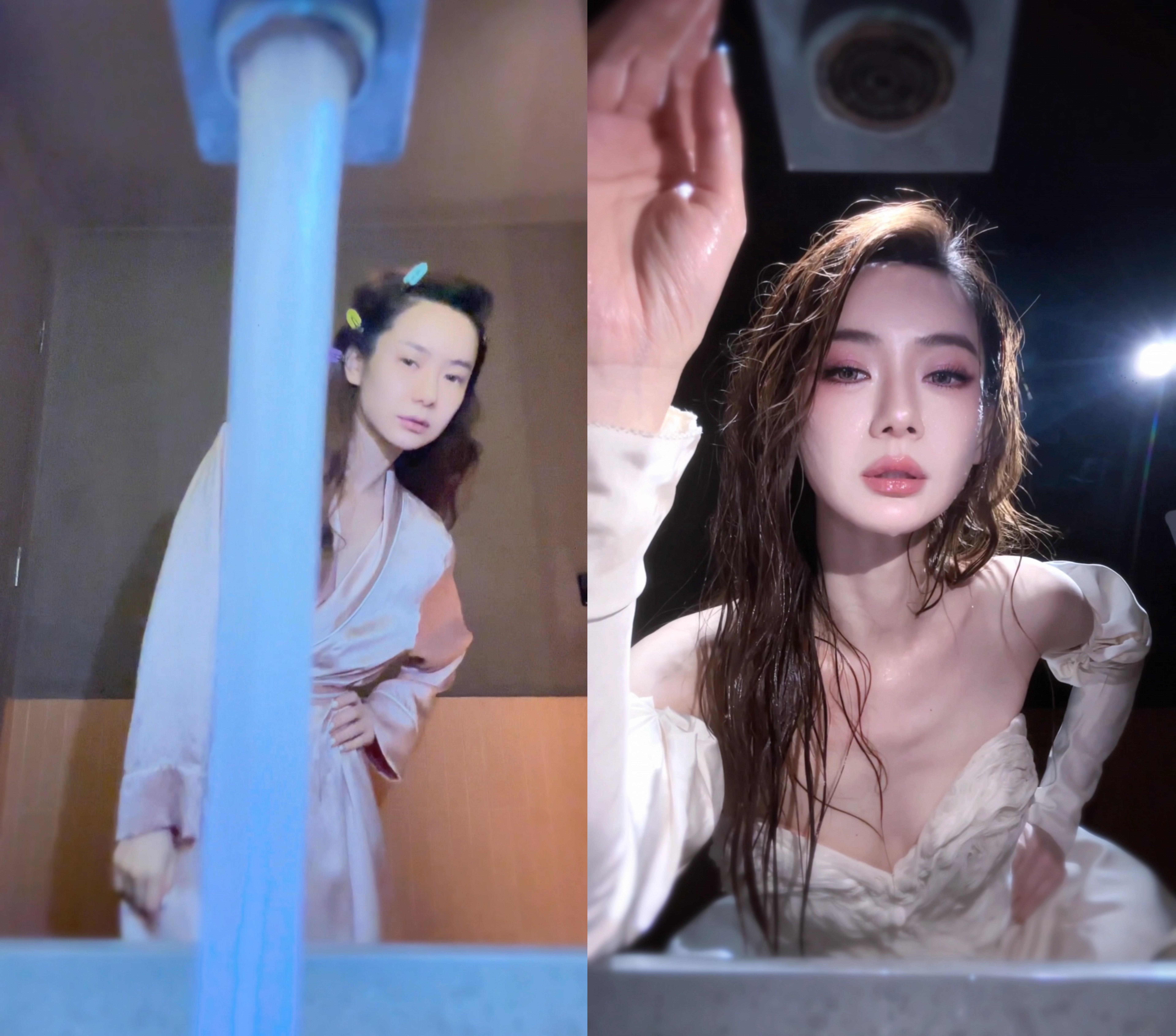 戚薇湿发变装听取妈声一片妈妈的容貌是我的荣耀～戚薇这水龙头变装的视频有点过于惊艳