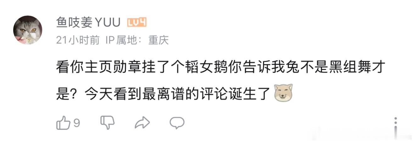 “看你首页挂了个讨女鹅你告诉我兔不是黑组舞才是” “这俩纯纯硬皂摇🐴讨”，。。