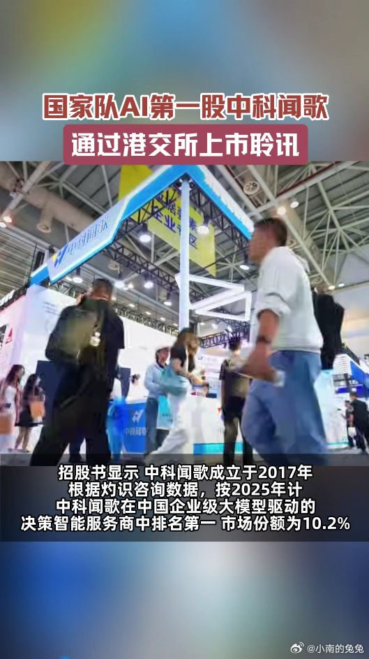 国家队AI第一股通过上市聆讯 区别于市面上多数大模型，聚焦通用决策与科学基础大模