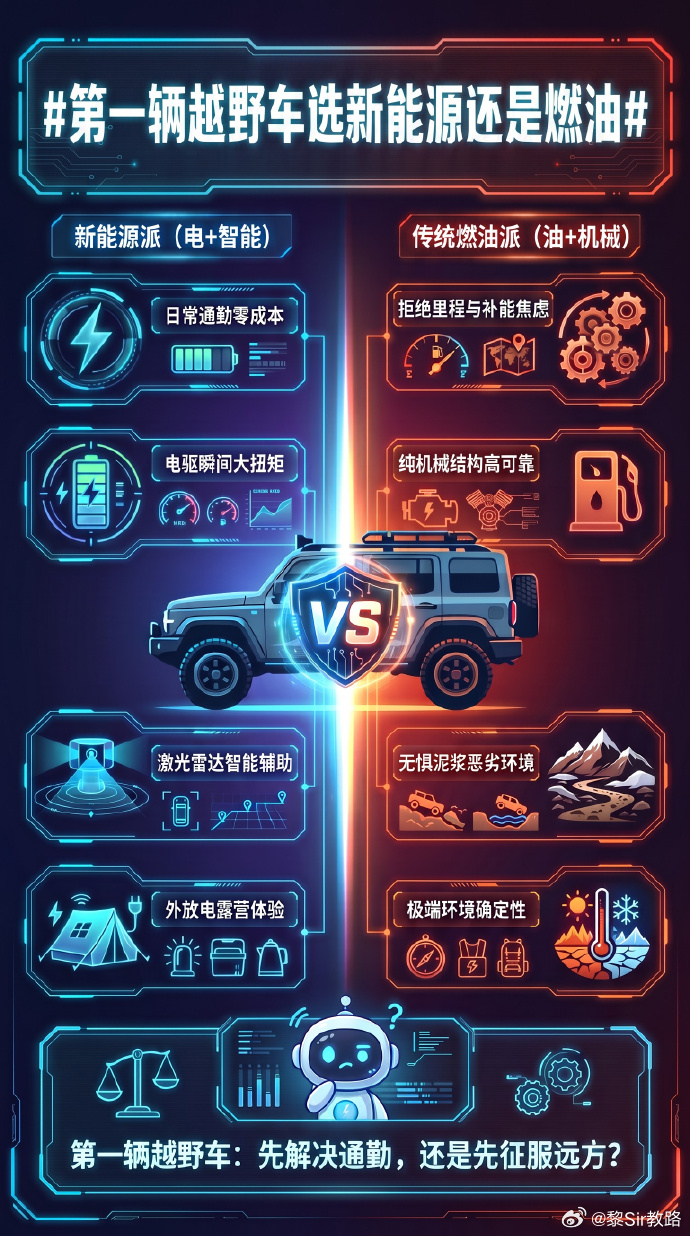 第一辆越野车选新能源还是燃油   先说结论，两不误神行者8的发布，让"第一辆越野