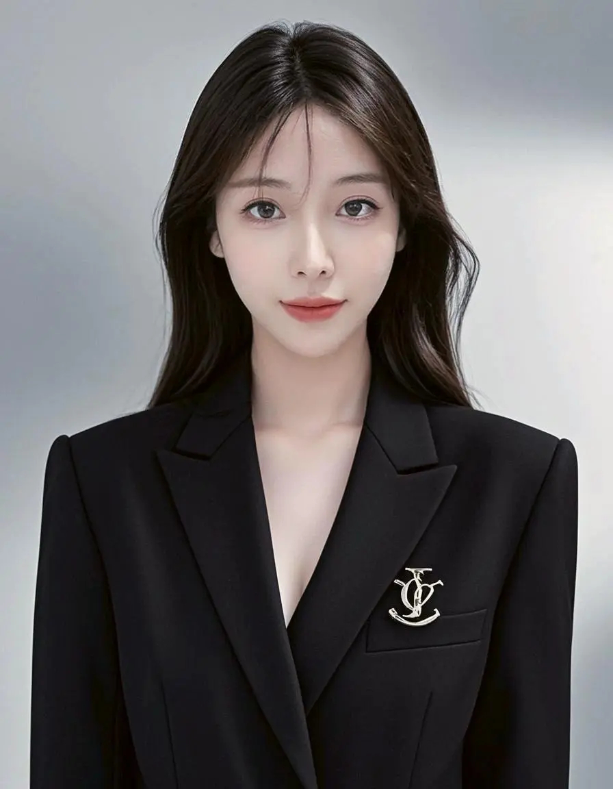 优雅黑西装女神 一脸正气哈哈😂。