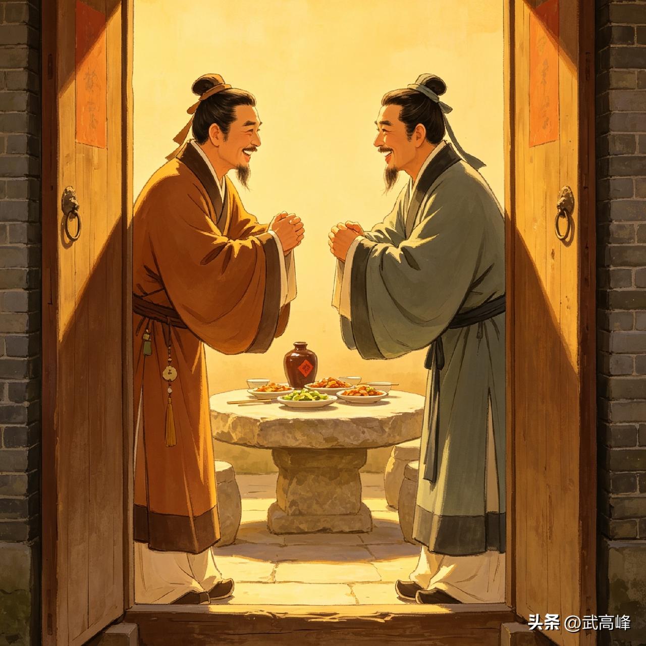美好的一幕：

东汉张劭与范式一见如故，约定两年后的某天登门再相聚。

到了约定