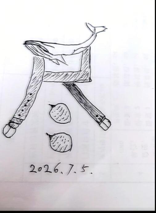 〔看图猜成语〕图中隐藏成语。你能看出来吗？拭目以待。温馨提示：谐音猜个字。