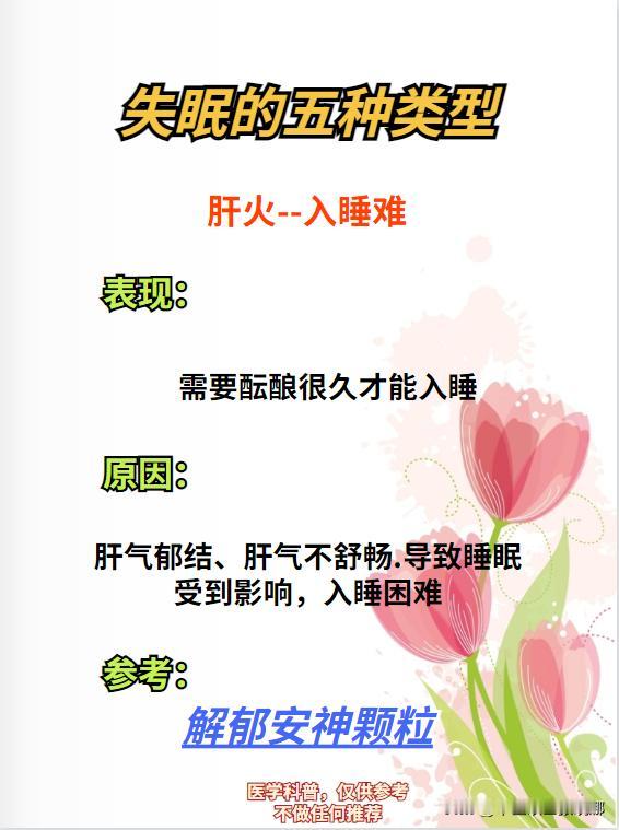 失眠的五种类型，看看你是哪一种？#失眠##中医##健康#