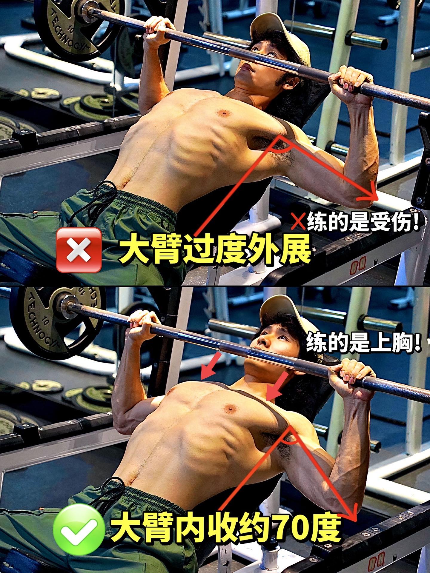 上斜杠铃卧推全方位解析！杠铃上斜卧推没感觉？找不到上胸发力感？看看这些...