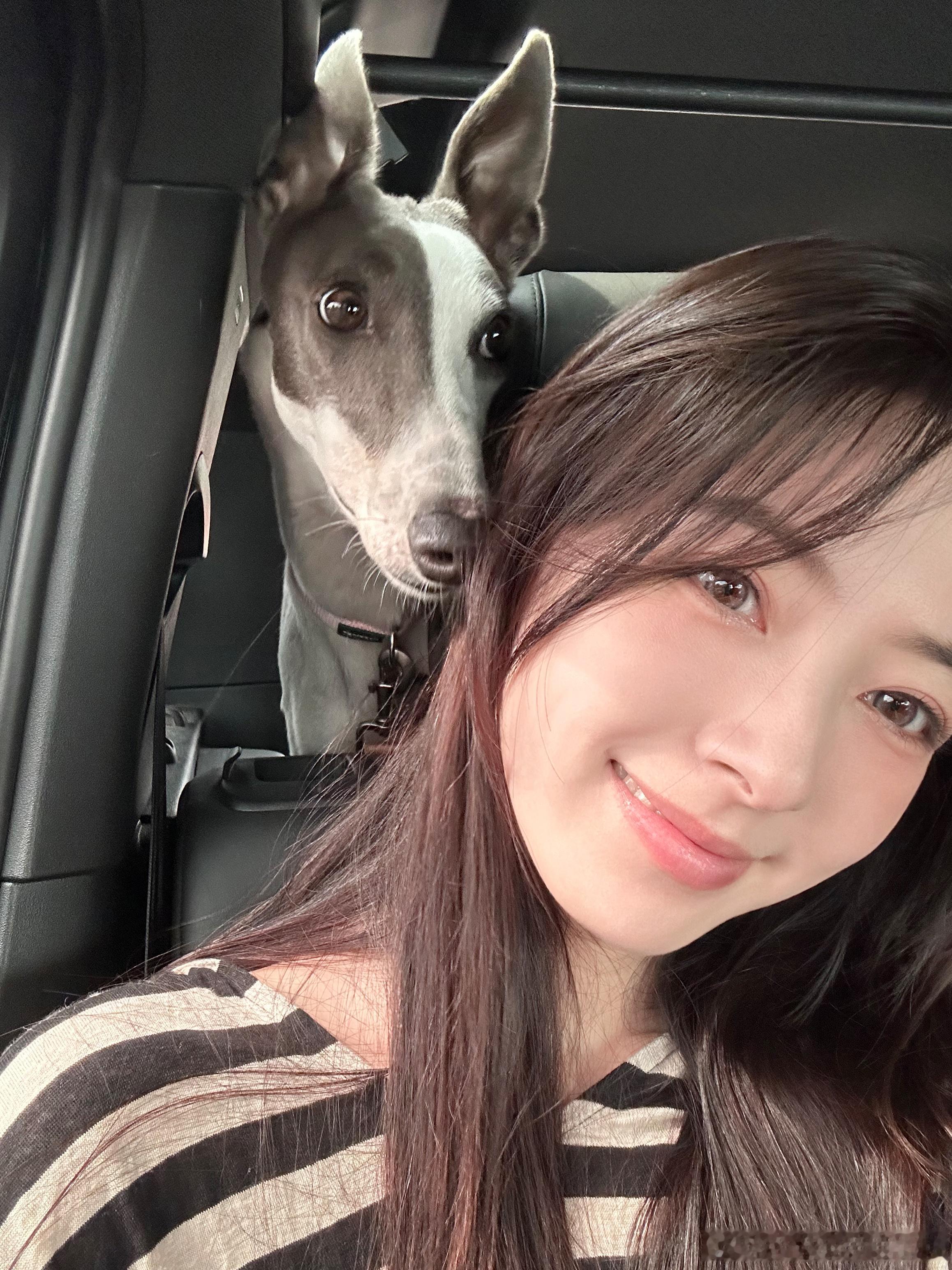 每次带她出门最喜欢的就是从后面钻过来[awsl]恨不得坐在前排！ ​​​